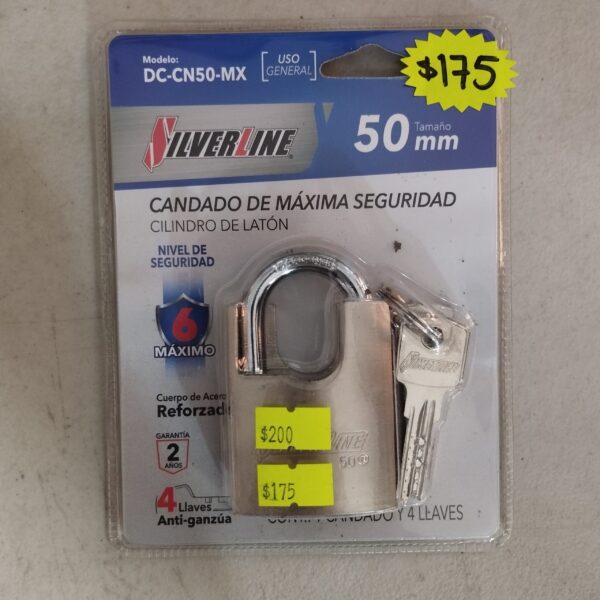 Candado de máxima seguridad Silverline 50mm